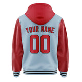 Custom Light Blue Red Jacket