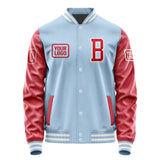 Custom Light Blue Red Jacket JA080814081818141418