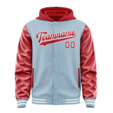 Custom Light Blue Red Jacket