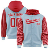 Custom Light Blue Red Jacket