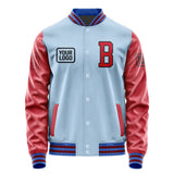 Custom Light Blue Red Jacket JA080814091517141417