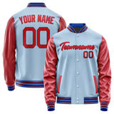 Custom Light Blue Red Jacket