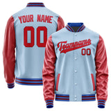 Custom Light Blue Red Jacket
