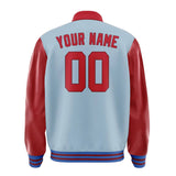 Custom Light Blue Red Jacket