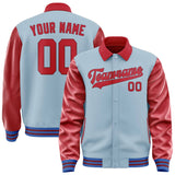 Custom Light Blue Red Jacket