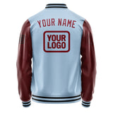 Custom Light Blue Crimson Red Jacket JA080815081717151517