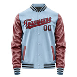 Custom Light Blue Crimson Red Jacket JA0808150817B31715