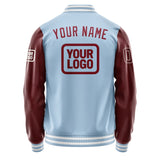 Custom Light Blue Crimson Red Jacket JA080815081818151518