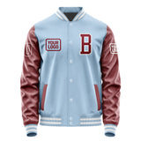 Custom Light Blue Crimson Red Jacket JA080815081818151518