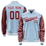 Custom Light Blue Crimson Red Jacket