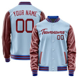 Custom Light Blue Crimson Red Jacket