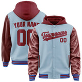 Custom Light Blue Crimson Red Jacket