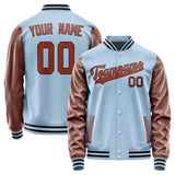 Custom Light Blue Coral Red Jacket