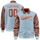 Custom Light Blue Coral Red Jacket