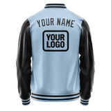 Custom Light Blue Black Jacket JA080817081717171717