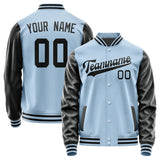 Custom Light Blue Black Jacket