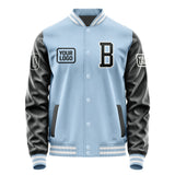 Custom Light Blue Black Jacket JA080817081818171718