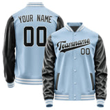 Custom Light Blue Black Jacket