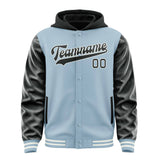 Custom Light Blue Black Jacket