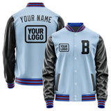 Custom Light Blue Black Jacket