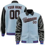 Custom Light Blue Black Jacket