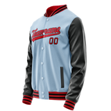Custom Light-Blue Crimson Solid Color Varsity Letterman Jacket