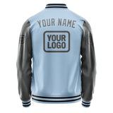 Custom Light Blue Dark Grey Jacket JA080820081717202017