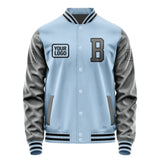 Custom Light Blue Dark Grey Jacket JA080820081717202017