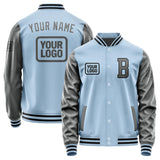 Custom Light Blue Dark Grey Jacket