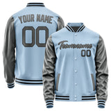 Custom Light Blue Dark Grey Jacket