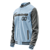 Custom Light Blue Dark Grey Jacket JA0808200817B21720