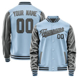 Custom Light Blue Dark Grey Jacket