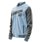 Custom Light Blue Dark Grey Jacket JA0808200817B31720