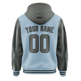 Custom Light Blue Dark Grey Jacket