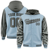 Custom Light Blue Dark Grey Jacket