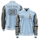 Custom Light Blue Dark Grey Jacket JA080820081818202018