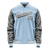 Custom Light Blue Dark Grey Jacket JA0808200818B31820