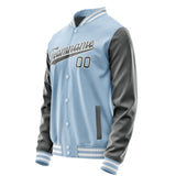 Custom Light Blue Dark Grey Jacket JA0808200818B31820