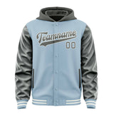 Custom Light Blue Dark Grey Jacket