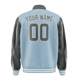 Custom Light Blue Dark Grey Jacket