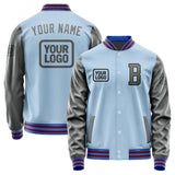 Custom Light Blue Dark Grey Jacket