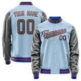 Custom Light Blue Dark Grey Jacket