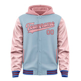 Custom Light Blue Light Pink Jacket