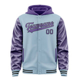 Custom Light Blue Light Purple Jacket