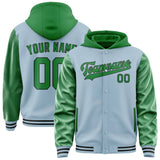 Custom Light Blue Emerald Green Jacket