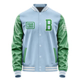 Custom Light Blue Emerald Green Jacket JA080824081818242418