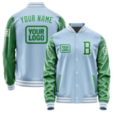 Custom Light Blue Emerald Green Jacket