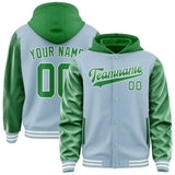 Custom Light Blue Emerald Green Jacket