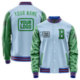 Custom Light Blue Emerald Green Jacket JA080824091517242417