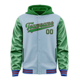 Custom Light Blue Emerald Green Jacket